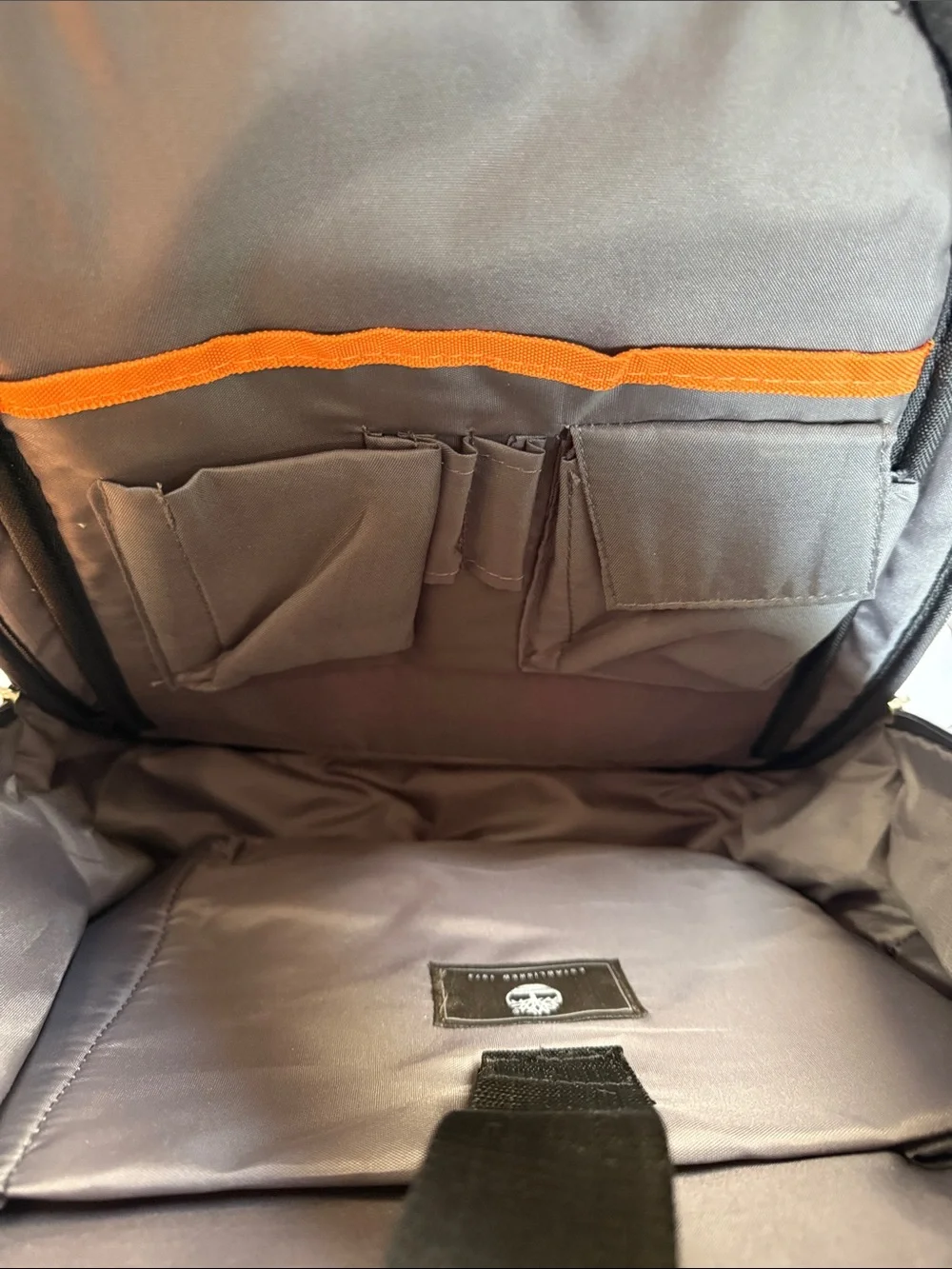 Timberland Backpack/ Laptop Bag Olive and Gray with Orange Accents